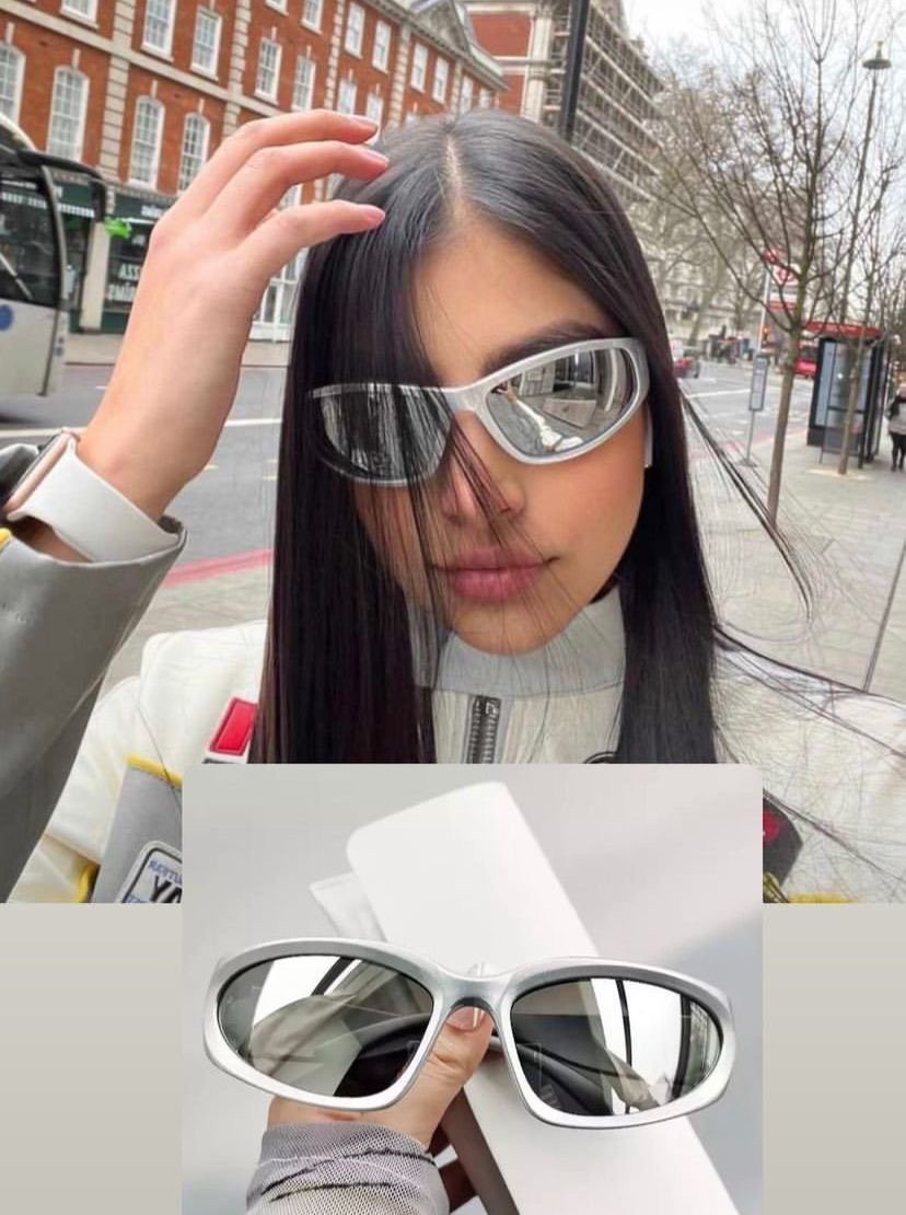 Glasses Cartagena - Gafas Y2K Gris/Plateada